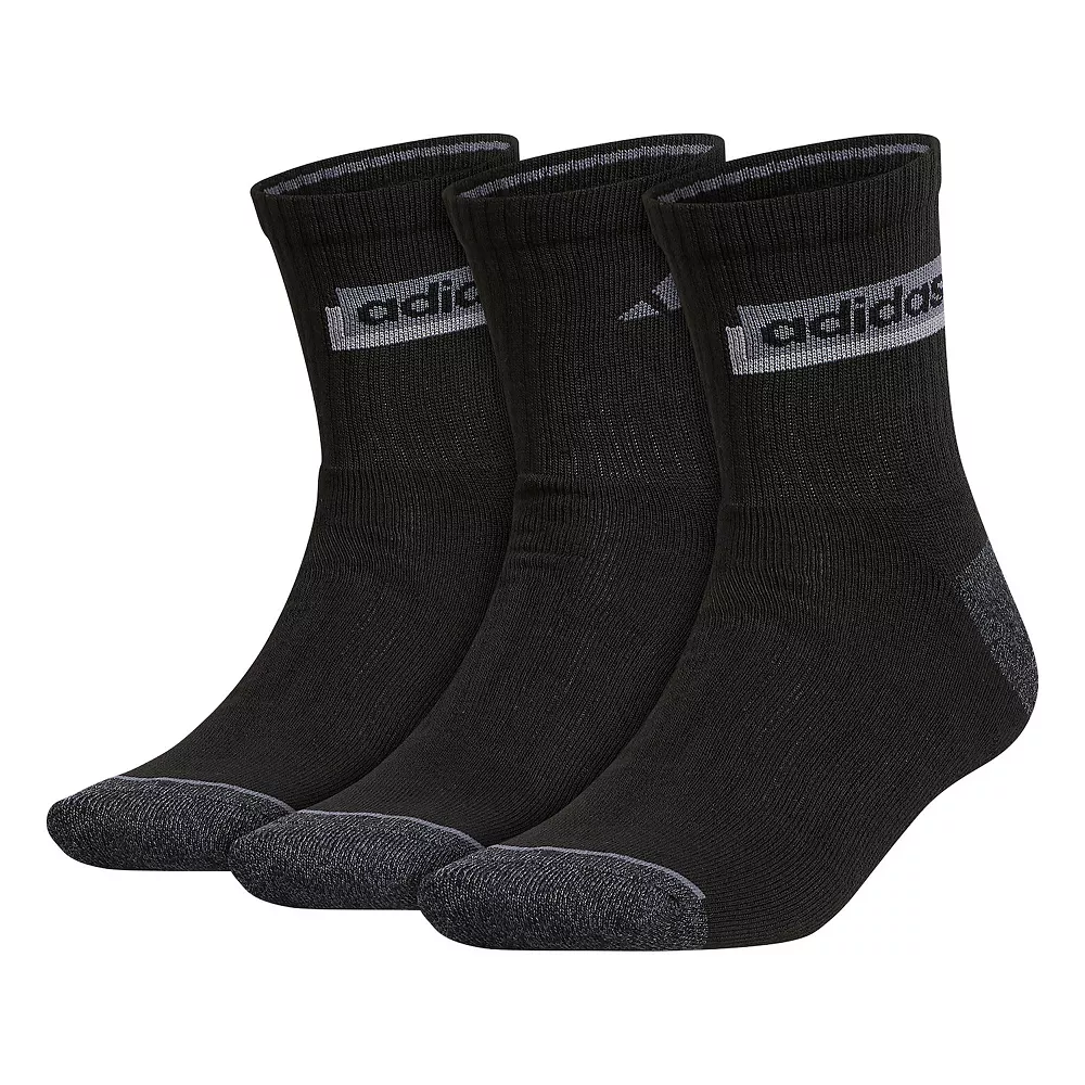 Adidas Men's Blocked Linear II 3-Pack Quarter Socks 3 Adidas Men's Blocked Linear II 3-Pack Quarter Socks