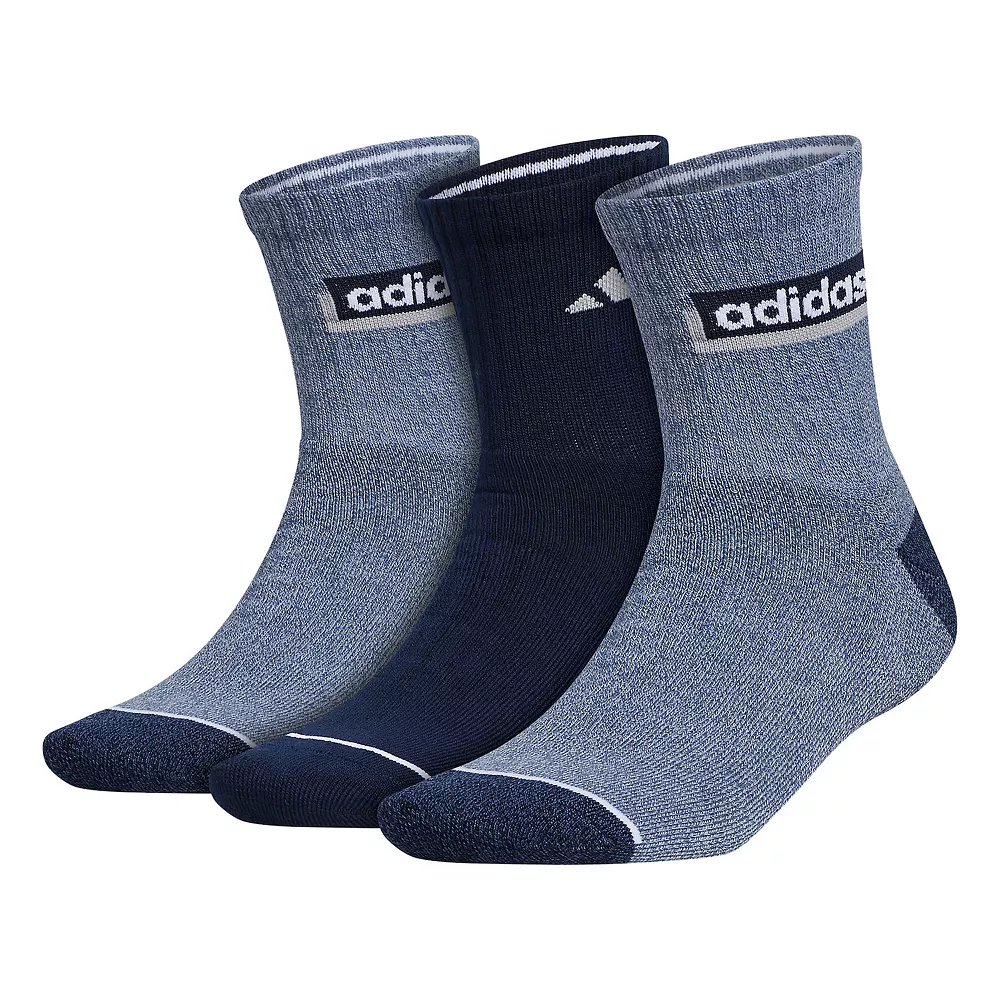 Adidas Men's Blocked Linear II 3-Pack Quarter Socks 6 Adidas Men's Blocked Linear II 3-Pack Quarter Socks - Image 4