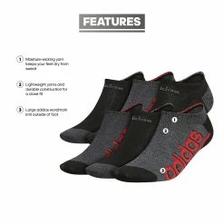 Men's adidas 6-Pack Linear Superlite III No-Show Socks -Cheap Mens Casual Outdoor Clothing Store 5720073 ALT