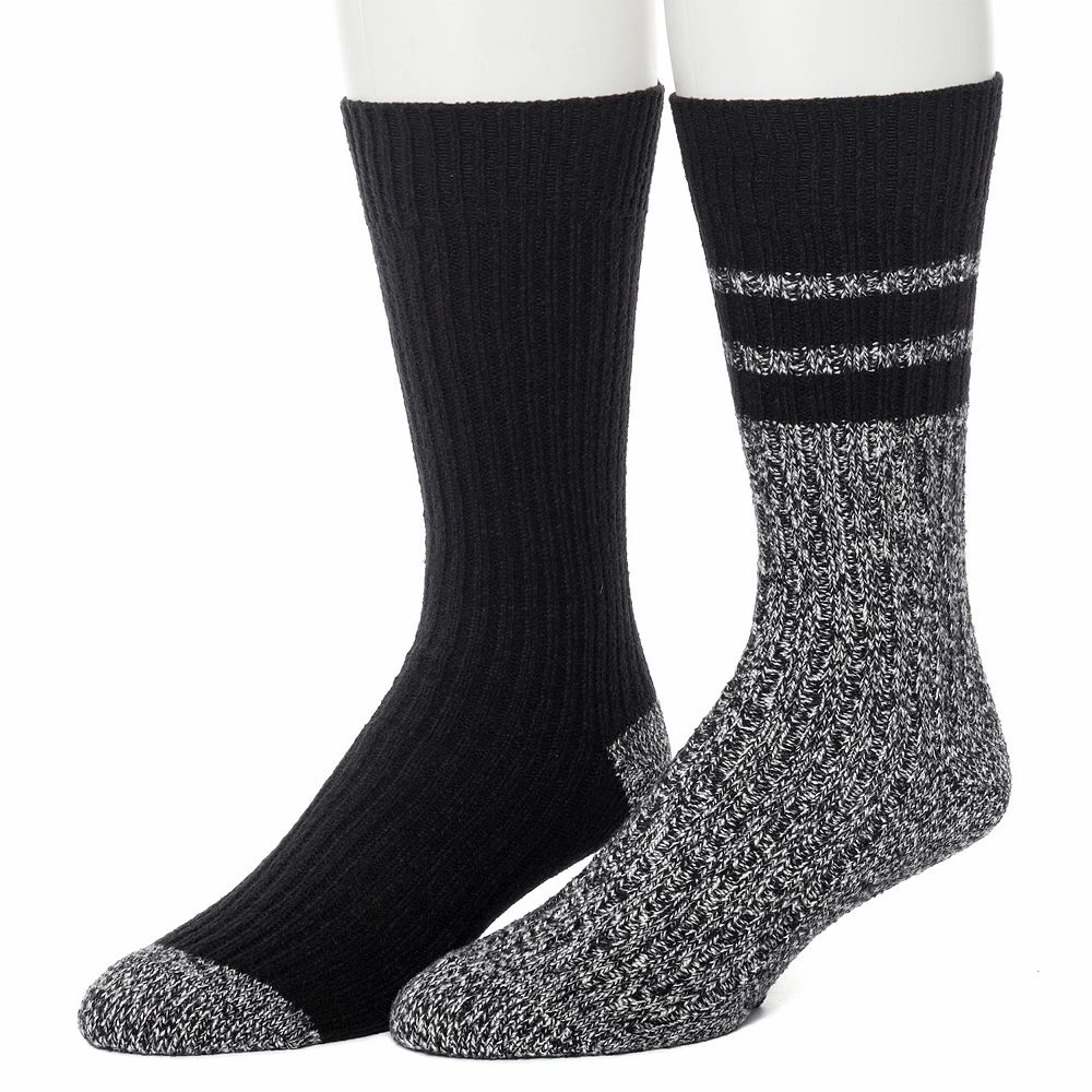 Men's ClimateSmart by Cuddl Duds 2-Pack Sports Stripe Crew Socks 5 Men's ClimateSmart by Cuddl Duds 2-Pack Sports Stripe Crew Socks - Image 3