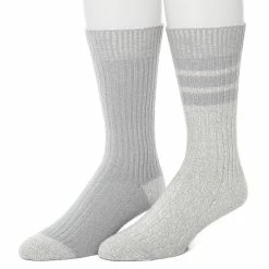 Men's ClimateSmart by Cuddl Duds 2-Pack Sports Stripe Crew Socks