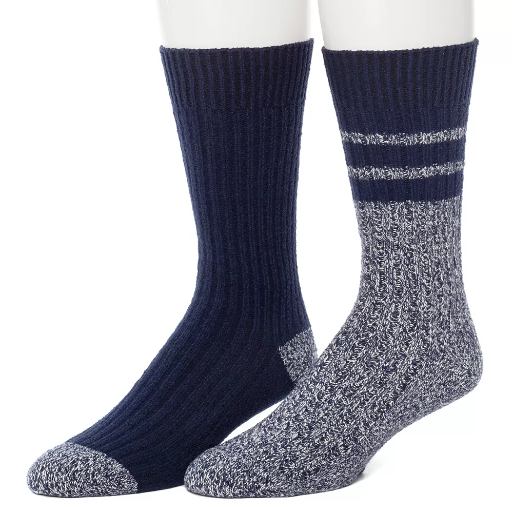 Men's ClimateSmart by Cuddl Duds 2-Pack Sports Stripe Crew Socks 4 Men's ClimateSmart by Cuddl Duds 2-Pack Sports Stripe Crew Socks - Image 2