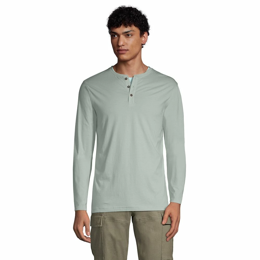 Big & Tall Lands' End Supima Jersey Henley 6 Big & Tall Lands' End Supima Jersey Henley - Image 4
