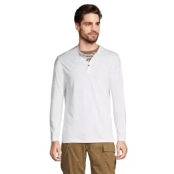 Big & Tall Lands' End Supima Jersey Henley 10 Big & Tall Lands' End Supima Jersey Henley -Cheap Mens Casual Outdoor Clothing Store 5743496 White