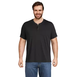 Big & Tall Lands' End Supima Cotton Henley Tee 14 Big & Tall Lands' End Supima Cotton Henley Tee -Cheap Mens Casual Outdoor Clothing Store 5743498 Black