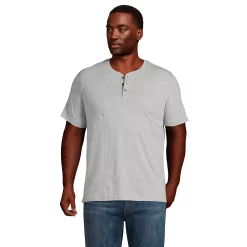 Big & Tall Lands' End Supima Cotton Henley Tee 16 Big & Tall Lands' End Supima Cotton Henley Tee -Cheap Mens Casual Outdoor Clothing Store 5743498 Light Gray Heather