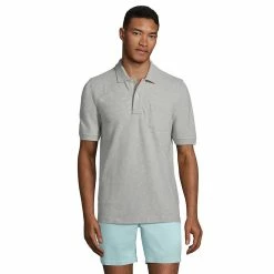 Big & Tall Lands' End Comfort-First Mesh Polo -Cheap Mens Casual Outdoor Clothing Store 5743658 Gray Heather