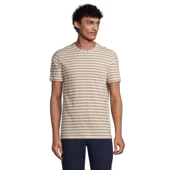 Men's Lands' End Linen Tee 15 Men's Lands' End Linen Tee -Cheap Mens Casual Outdoor Clothing Store 5747113 Ivory Camel Stripe