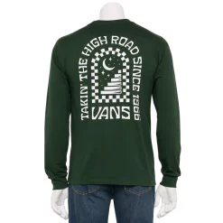 Men's Vans® Long Sleeve Graphic Tee -Cheap Mens Casual Outdoor Clothing Store 5770807 Forest Green