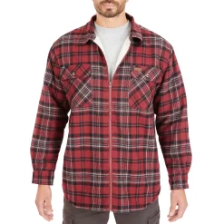 Men's Smith's Workwear Zip-Front Sherpa-Lined Flannel Shirt Jacket 8 Men's Smith's Workwear Zip-Front Sherpa-Lined Flannel Shirt Jacket -Cheap Mens Casual Outdoor Clothing Store 5869373 Burgundy