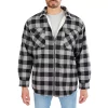 Men's Smith's Workwear Zip-Front Sherpa-Lined Flannel Shirt Jacket 2 Men's Smith's Workwear Zip-Front Sherpa-Lined Flannel Shirt Jacket -Cheap Mens Casual Outdoor Clothing Store 5869373 Stone Black