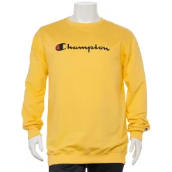 Big & Tall Champion® Script Fleece Crew Sweatshirt -Cheap Mens Casual Outdoor Clothing Store 5910892 Butterscotch Bliss