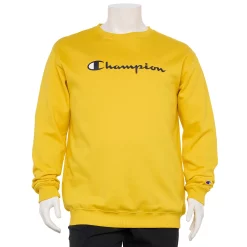 Big & Tall Champion® Script Fleece Crew Sweatshirt -Cheap Mens Casual Outdoor Clothing Store 5910892 Forsythia