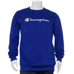 Big & Tall Champion® Script Fleece Crew Sweatshirt -Cheap Mens Casual Outdoor Clothing Store 5910892 Surf The Web