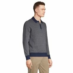 Men's Lands' End Zip Polo Sweater -Cheap Mens Casual Outdoor Clothing Store 5914200 ALT2