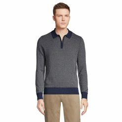 Men's Lands' End Zip Polo Sweater