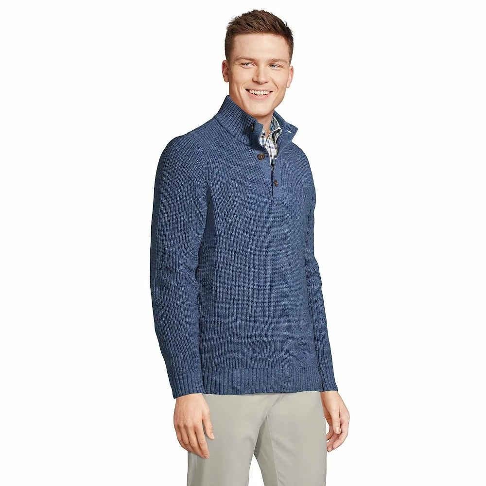 Men's Lands' End Button Mockneck Sweater 7 Men's Lands' End Button Mockneck Sweater - Image 5