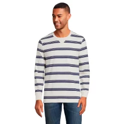 Men's Lands' End Rugby Tee -Cheap Mens Casual Outdoor Clothing Store 5918275 Ivory Navy Stripe