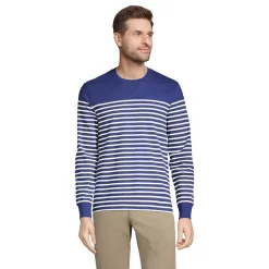 Men's Lands' End Rugby Tee -Cheap Mens Casual Outdoor Clothing Store 5918275 Navy Ivory Stripe