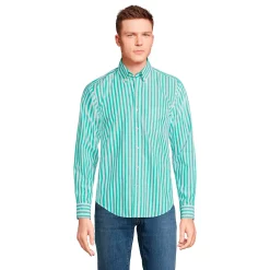 Men's Lands' End Traditional-Fit Essential Lightweight Poplin Shirt -Cheap Mens Casual Outdoor Clothing Store 5918286 Glade Green Stripe