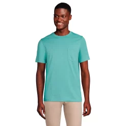 Big & Tall Lands' End Supima Pocket Tee 18 Big & Tall Lands' End Supima Pocket Tee -Cheap Mens Casual Outdoor Clothing Store 5918975 Teal Shadow