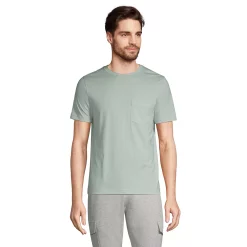 Big & Tall Lands' End Supima Pocket Tee -Cheap Mens Casual Outdoor Clothing Store 5918977 Soft Sea Green