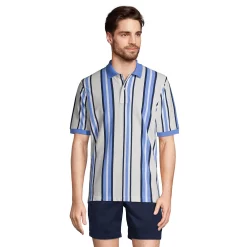 Men's Lands' End Comfort-First Mesh Polo Shirt -Cheap Mens Casual Outdoor Clothing Store 5919026 Ivory Blue Stripe
