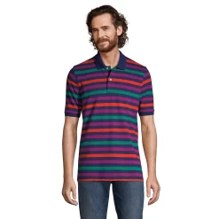 Men's Lands' End Comfort-First Mesh Polo Shirt -Cheap Mens Casual Outdoor Clothing Store 5919026 Navy Plum Stripe