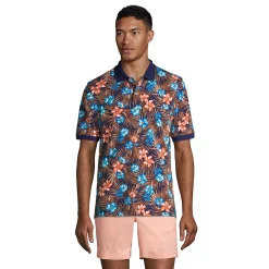 Men's Lands' End Comfort-First Mesh Polo Shirt -Cheap Mens Casual Outdoor Clothing Store 5919026 Navy Tropic Palm