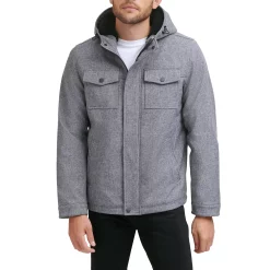 Men's Dockers Hooded Softshell Sherpa Lined Jacket 13 Men's Dockers Hooded Softshell Sherpa Lined Jacket -Cheap Mens Casual Outdoor Clothing Store 5926042 Heather Gray