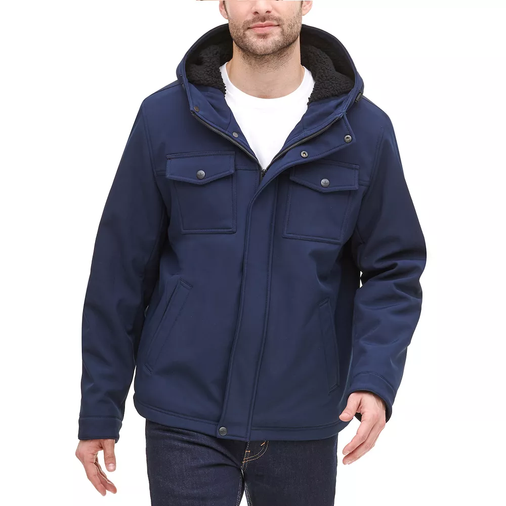 Men's Dockers Hooded Softshell Sherpa Lined Jacket 4 Men's Dockers Hooded Softshell Sherpa Lined Jacket - Image 2