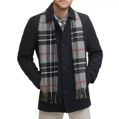 Men's Dockers Wool Blend Coat with Scarf -Cheap Mens Casual Outdoor Clothing Store 5926045 Navy