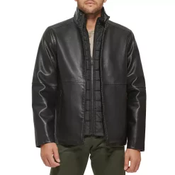 Men's Dockers Faux Leather Jacket with Quilted Bib 12 Men's Dockers Faux Leather Jacket with Quilted Bib -Cheap Mens Casual Outdoor Clothing Store 5926055 ALT2