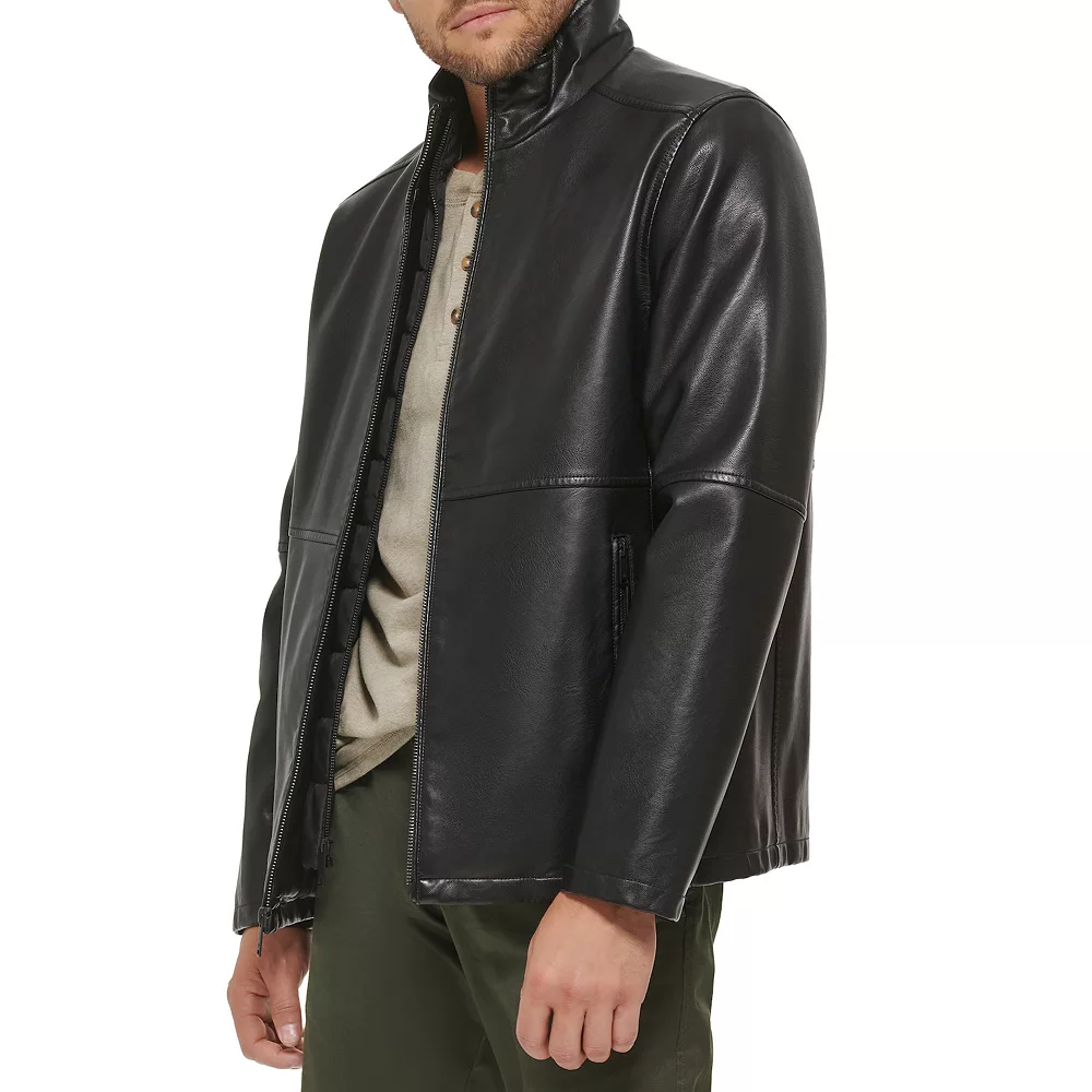 Men's Dockers Faux Leather Jacket with Quilted Bib 7 Men's Dockers Faux Leather Jacket with Quilted Bib - Image 5