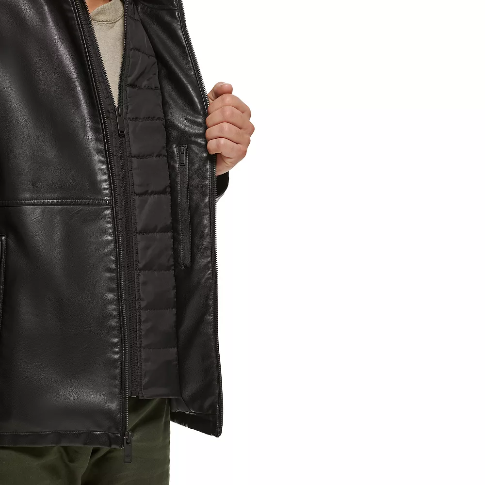 Men's Dockers Faux Leather Jacket with Quilted Bib 8 Men's Dockers Faux Leather Jacket with Quilted Bib - Image 6