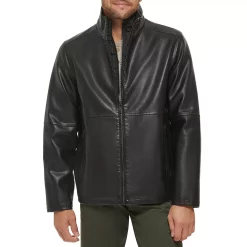 Men's Dockers Faux Leather Jacket with Quilted Bib