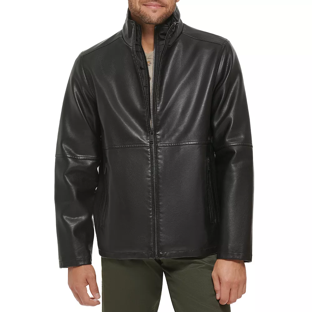Men's Dockers Faux Leather Jacket with Quilted Bib 3 Men's Dockers Faux Leather Jacket with Quilted Bib