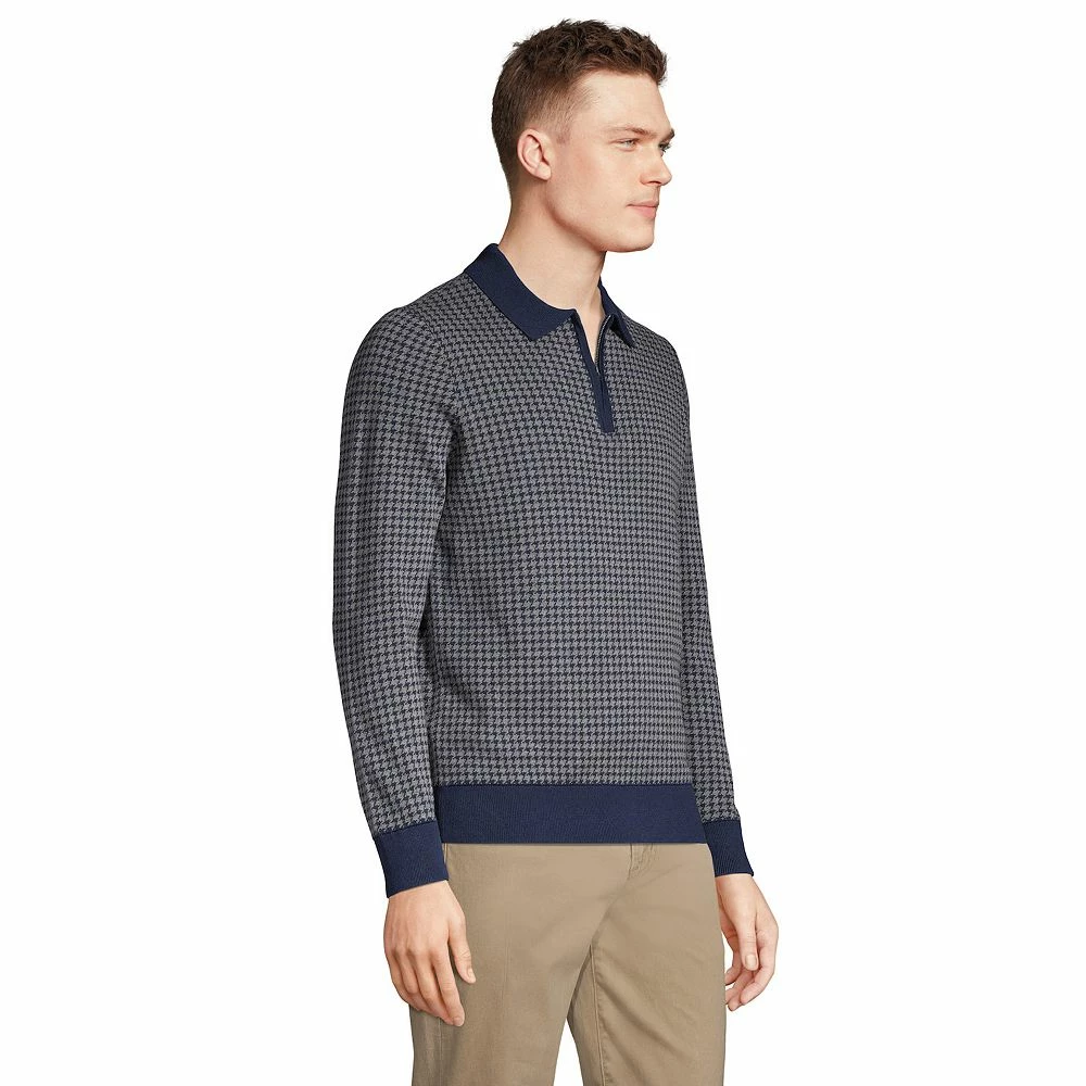 Big & Tall Lands' End Fine Gauge Supima Quarter-Zip Sweater 5 Big & Tall Lands' End Fine Gauge Supima Quarter-Zip Sweater - Image 3