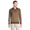 Big & Tall Lands' End Fine Gauge Supima Quarter-Zip Sweater -Cheap Mens Casual Outdoor Clothing Store 5946541 Allspice Khaki