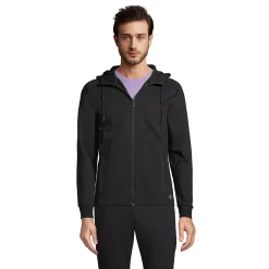 Men's Lands' End Performance Full-Zip Hoodie -Cheap Mens Casual Outdoor Clothing Store 5978064 Black