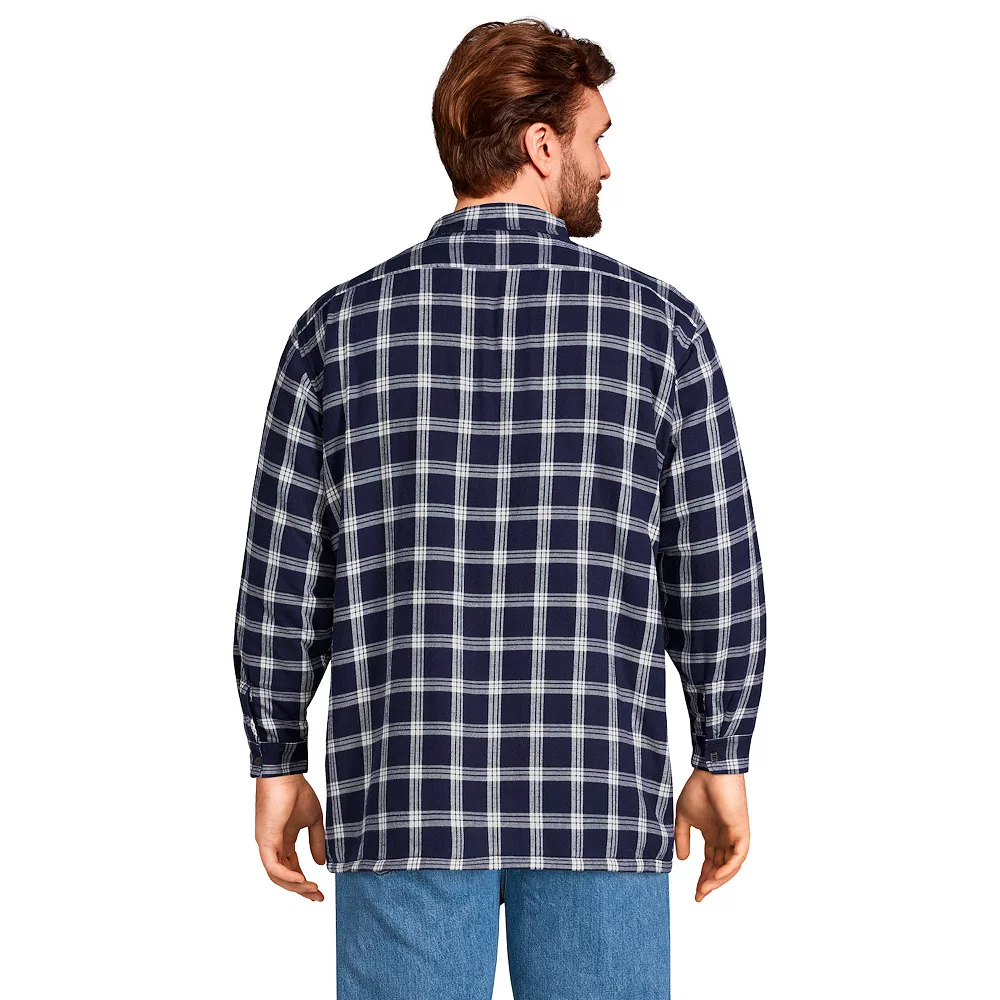 Big & Tall Lands' End Flannel Sherpa-Lined Shirt Jacket 4 Big & Tall Lands' End Flannel Sherpa-Lined Shirt Jacket - Image 2