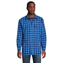 Big & Tall Lands' End Flannel Sherpa-Lined Shirt Jacket