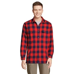 Men's Lands' End Flannel Sherpa-Lined Shirt Jacket 8 Men's Lands' End Flannel Sherpa-Lined Shirt Jacket -Cheap Mens Casual Outdoor Clothing Store 5989754 Orange Buffalo Check
