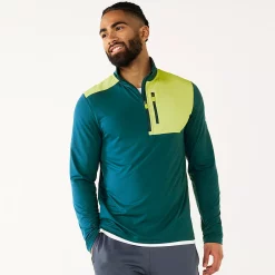 Men's Tek Gear® Mixed Media Pullover 11 Men's Tek Gear® Mixed Media Pullover -Cheap Mens Casual Outdoor Clothing Store 6119976 Blue Dye Lime