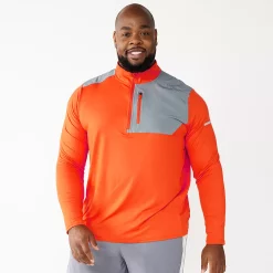 Big & Tall Tek Gear® Mixed Media Pullover -Cheap Mens Casual Outdoor Clothing Store 6120272 Orange Lava