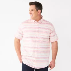 Big & Tall Sonoma Goods For Life® Poplin Button-Down Shirt -Cheap Mens Casual Outdoor Clothing Store 6197017 Beach Stripe